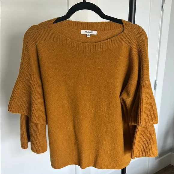 Madewell Gold Bell-Sleeve Sweater - Picture 1 of 4